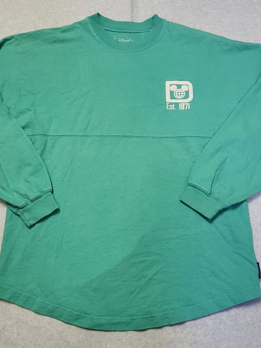 Walt Disney Parks Spirit Jersey Women's Green Disney World Crew Neck Size S